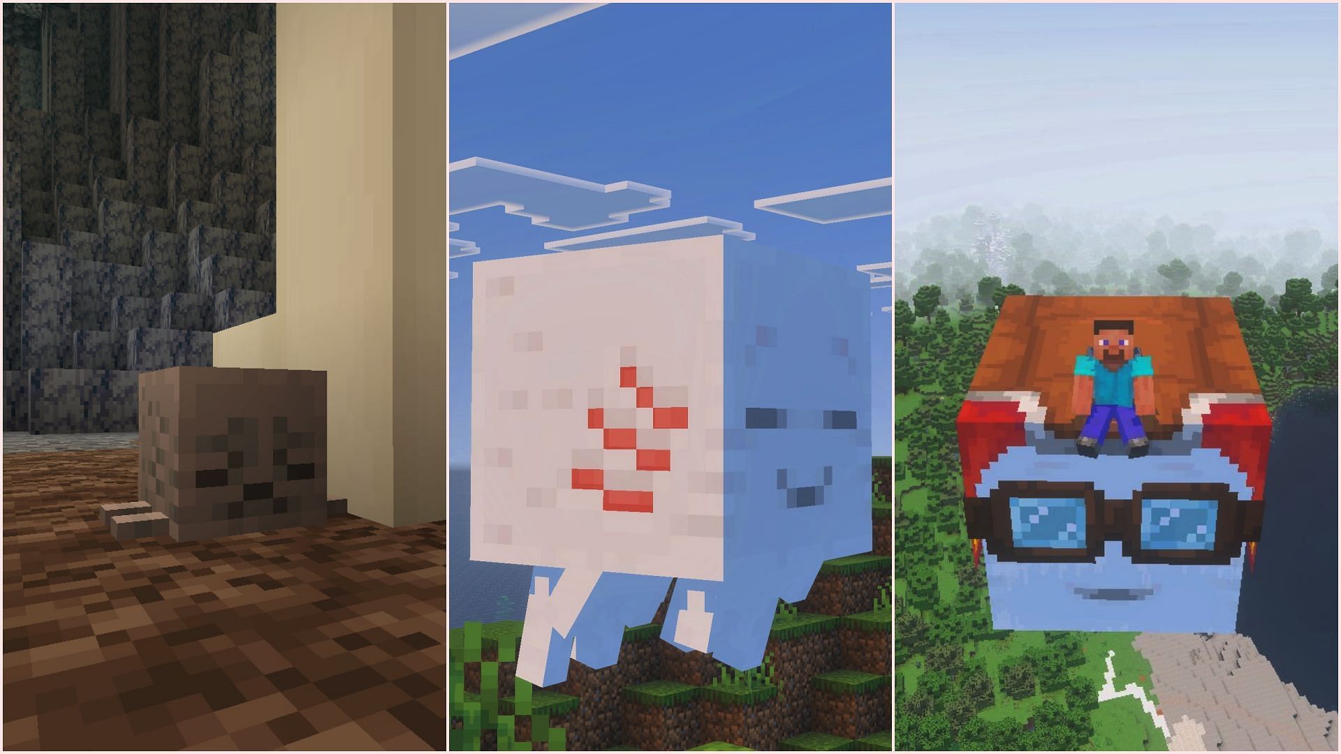 Happy ghast can be obtained early in the game by exploring the Nether (Image via Sportskeeda Gaming || Mojang Studios)